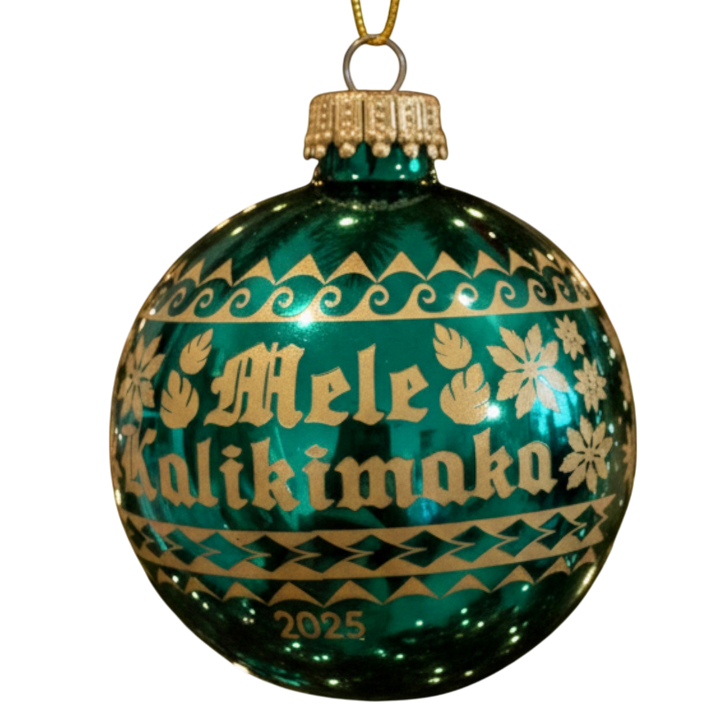 Custom Ornament Mele Kalikimaka (As Pictured)